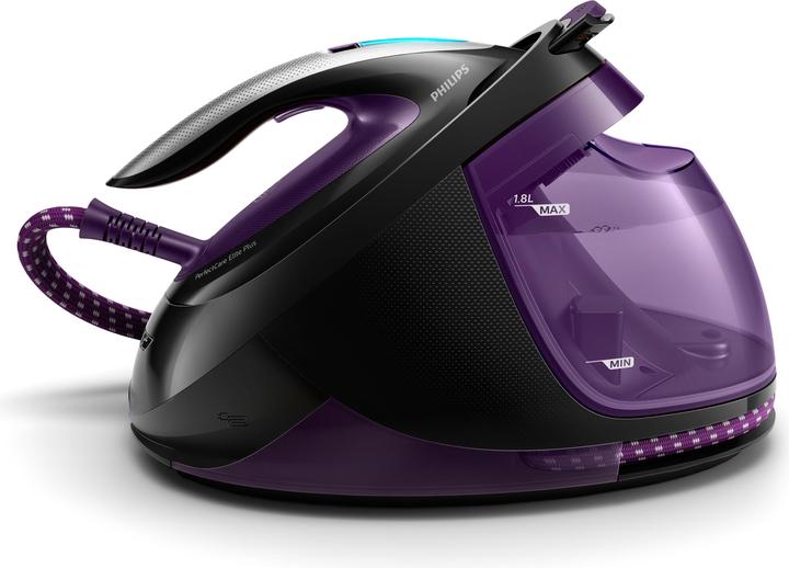 Philips GC9675/80 PerfectCare Elite Plus Steam Ironing Station, Black/Purple (2700 W, 550 g/min)