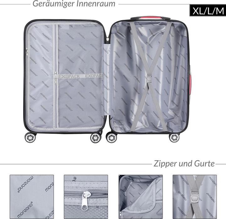 Image du produit Monzana Set de valises (75 l, M (50 - 90l), XL (à partir de 115l))