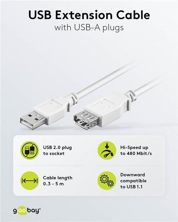 Produktbild Goobay USB A – USB A (1.80 m, USB 2.0)