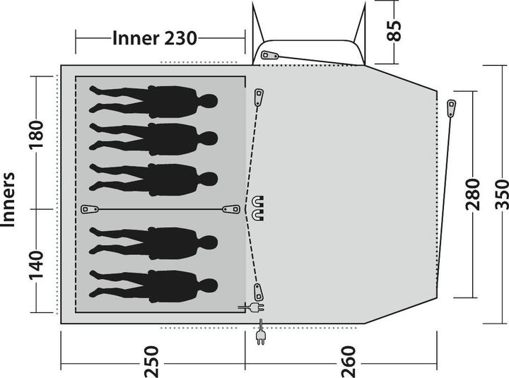 Actual product image Outwell Nevada 5 (Tunnel tent, 25.60 kg, 5 persons)