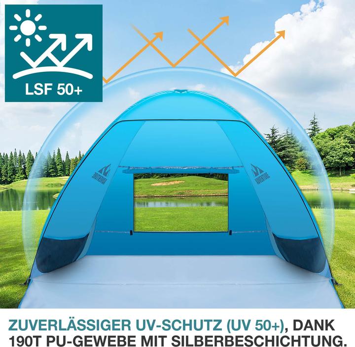 Immagine prodotto Jamb Pop-Up Strandmuschel (tenda da spiaggia, 3 kg, 3 persone)