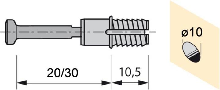 Immagine prodotto Hettich Tasselli di montaggio rapido Rap (Ancoraggi a pressione, 1 pz.)