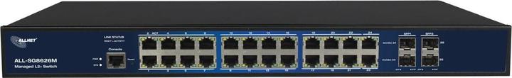 Produktbild Allnet switch full managed 24 port gigabit / 24x lan / 4x sfp / lüfterlos / 19 zoll / zollall-sg862 (26 Ports)