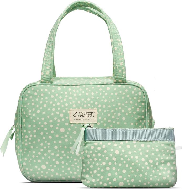 Produktbild Cimi Karen Denmark - 2 pcs Cosmetic bag with handle Green/white print