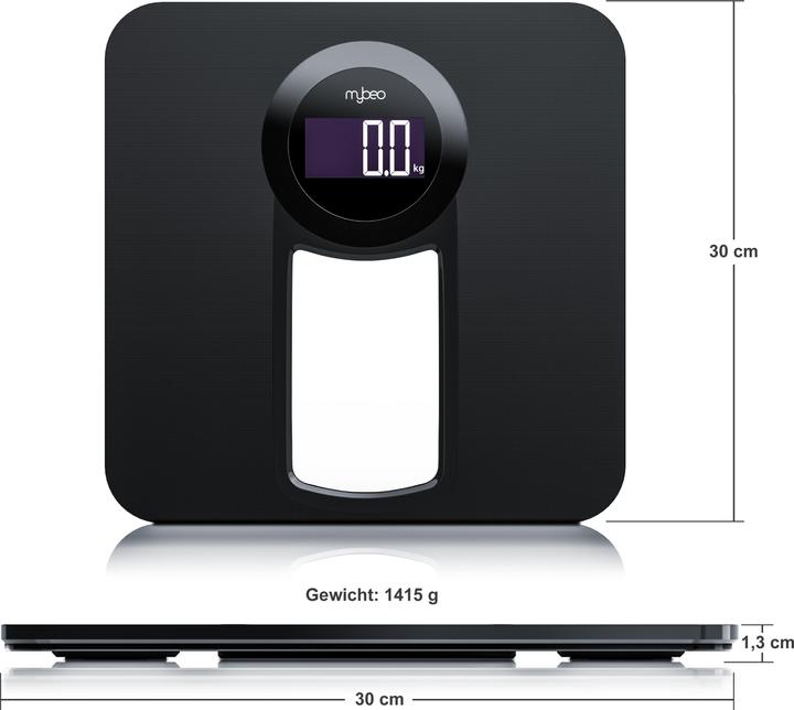 Actual product image Mybeo Digital Body Scale, Bathroom Scale with 6 mm Safety Glass, Glass Personal Scale with LCD Display (150 kg)