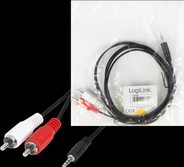 Immagine prodotto LogiLink Cavo di collegamento (1.50 m, Connettore da 3,5 mm (AUX), Cinch)