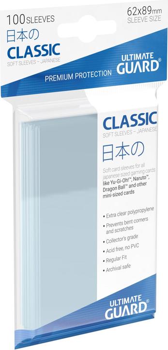 Image du produit Ultimate Guard UGD010069 - Classic - 100x Pochettes souples pour cartes, taille japonaise, Transparent