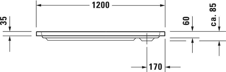 Actual product image Duravit Rectangular shower tray D-CODE with anti-slip, white 1200x700x85mm