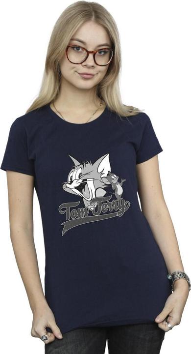 Actual product image Tom & Jerry Womens/Ladies Greyscale Square Cotton T-Shirt (XXL)