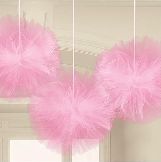 Actual product image Amscan 3 Tulle Fluffy Deco Balls Wedding Decorations, pin