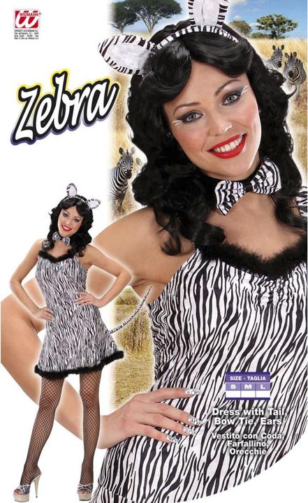 Produktbild Widmann ZEBRA (Kleid mit Schwanz, Fliege, Ohren), L (L)