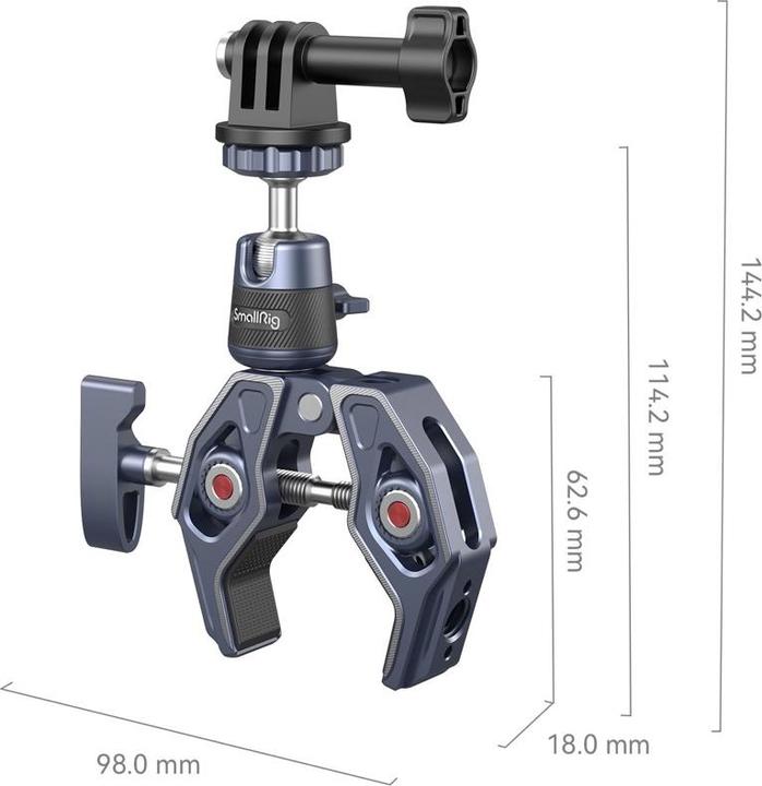 Produktbild SmallRig Super Clamp with 360° Ball Head Mount for Action Cameras 4102B