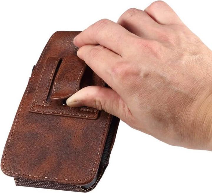 Produktbild Cover-Discount Nylon - Leder Gurttasche mit Kartenfach braun / XL