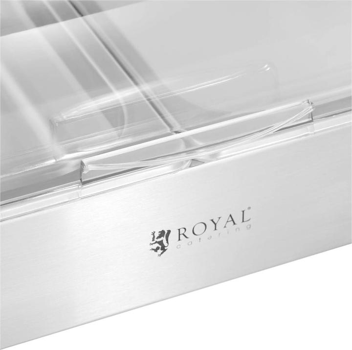 Produktbild Royal Catering Buffetvitrine Servierplatte mit Deckel Buffetplatte 2 x 4 L 535 x 335 x 250 mm