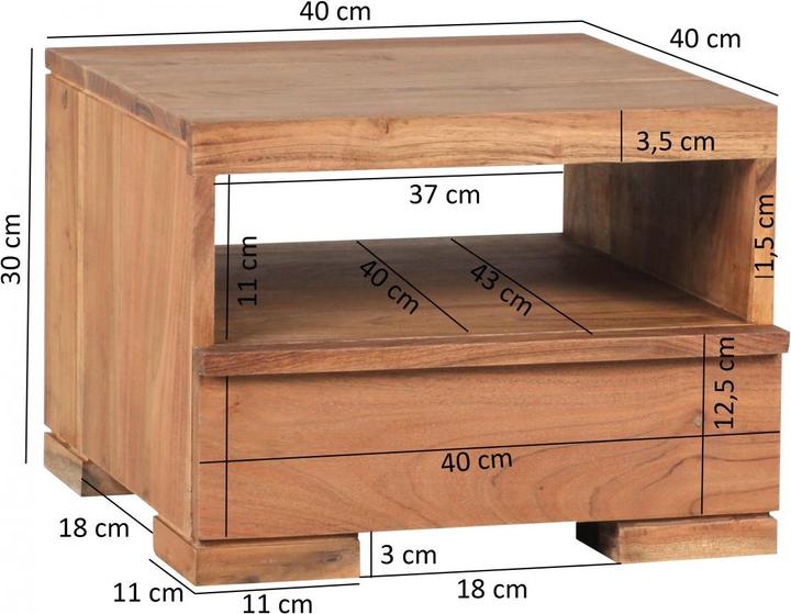 Actual product image Wohnling Mumbai (40 x 40 x 30 cm)