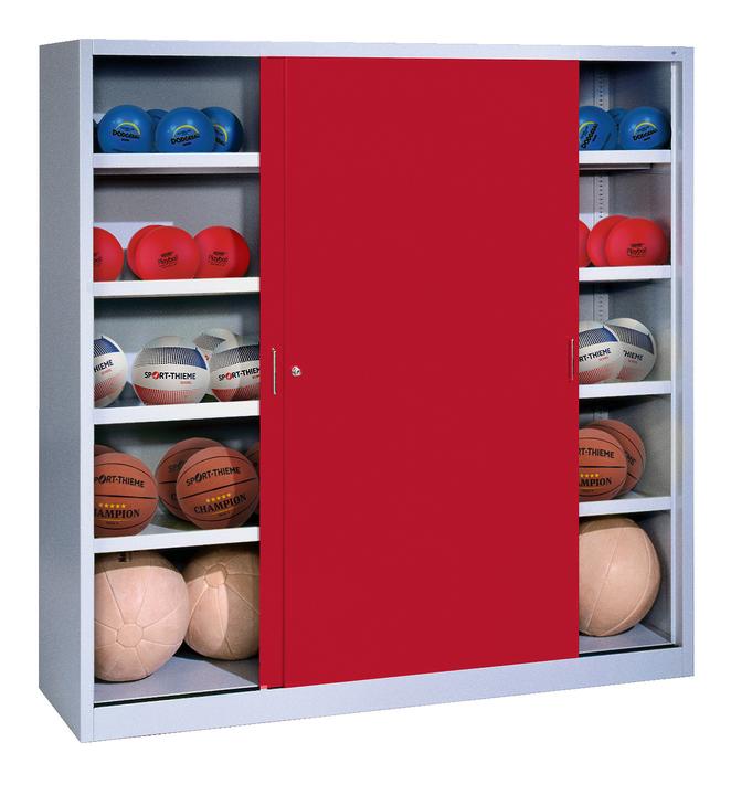 Actual product image C+P Ball cabinet (HxWxD: 195x120x50 cm, with solid sheet metal sliding doors, type 4)