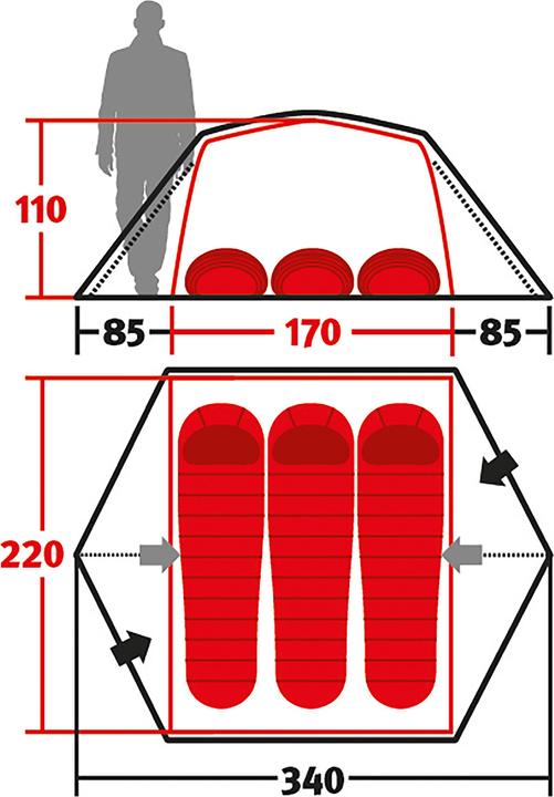 Immagine prodotto Wechsel Caricatore 3 (Tenda a cupola, 3.30 kg, 3 persone)