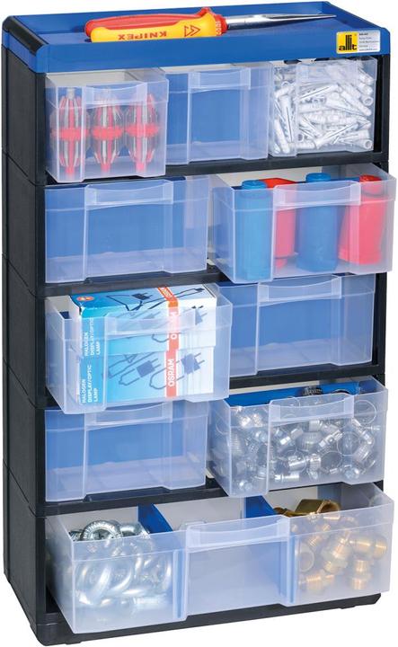 Actual product image eurokraft pro VARIOPLUS PRO small parts cabinet, HxWxD 525 x 300 x 135 mm, 10 drawers, 11 (13.50 cm, 52.50 cm)