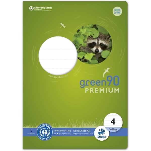 Image du produit Staufen Cahier d'écolier green ligné 4 DIN A4 sans marge, 16 feuilles (A4, À rayures, Couverture rigide)