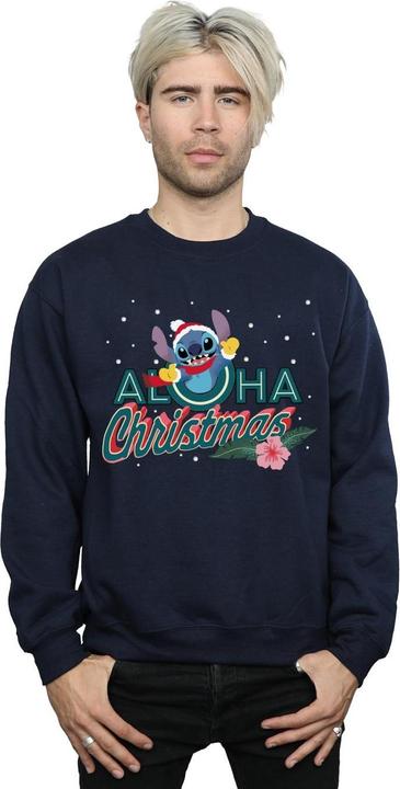 Actual product image Disney Mens Lilo And Stitch Aloha Christmas Sweatshirt (XL)