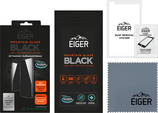 Actual product image Eiger Mountain Glass Black Edge (1 Piece, Samsung Galaxy S22+)