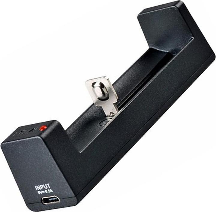 Image du produit AccuCell Batterie Li-ion 18650 et chargeur rapide USB à 1 baie avec un courant de charge allant jusqu'à 1Ah (1 pcs, 18650, 1000 mAh, Piles rechargeables + chargeur)