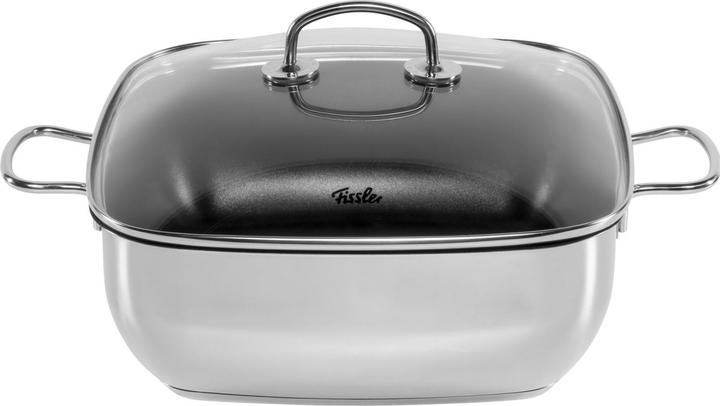 Fissler Secural® Roaster 28cm square with glass (21.50 cm, Casserole + Stewpot, Stainless steel)