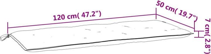 Productafbeelding VidaXL Tuinbankkussens 2 stuks 120 x 50 x 7 cm O x ford stof (120 x 50 x 7 cm)