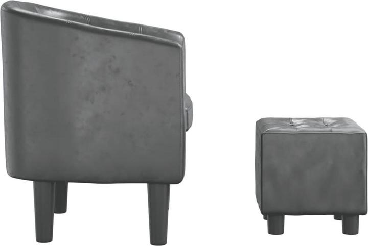 Actual product image VidaXL Clubsessel mit Fusshocker Grau Kunstleder,Farbe