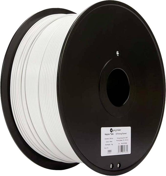Immagine prodotto Polymaker PolyLite ASA Bianco 2,85 mm 3.000 g (ASA, 2.85 mm, 3000 g, Bianco)