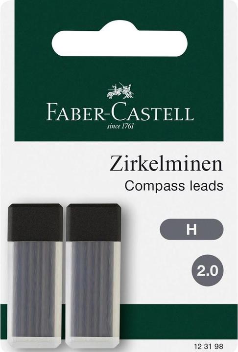 Produktbild Faber-Castell Zirkelminen H 2mm, 2x6 Stück (Zirkelmine, Transparent, Schwarz, 2 mm)