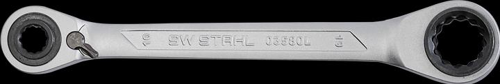 Actual product image SW-Stahl 03580L Ring ratchet spanner 4 in 1 SW 10, 13, 17, 19 mm with reversible function and slimline (19 mm)
