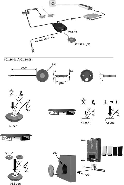 Actual product image Halemeier Sensor switch for installation MultiSwitch2 Touch