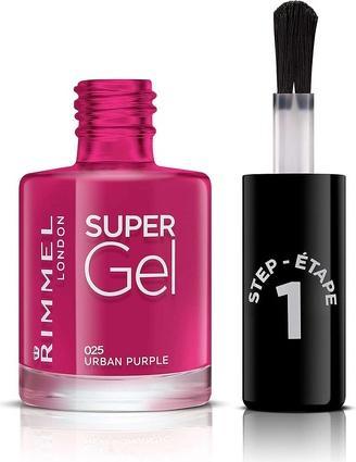 Actual product image Rimmel London Super Gel STEP1 (025 Urban Purple, Gel-Effect Nail Polish)
