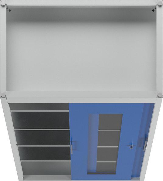 Actual product image Mauser Vision panel sliding door cupboard, with 2 x 4 shelves, HxW 1950 x 1500 mm (100 cm, 195 cm)