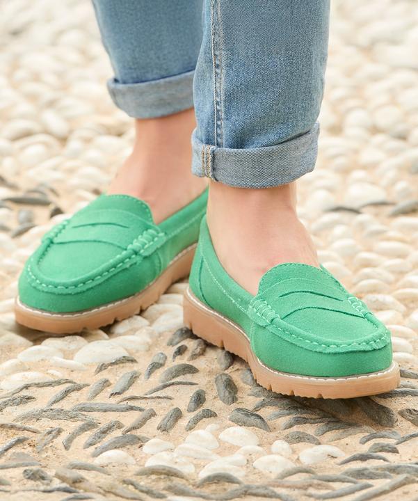 Actual product image Joe Browns Cleated Sole Suede Leather Loafers (36)
