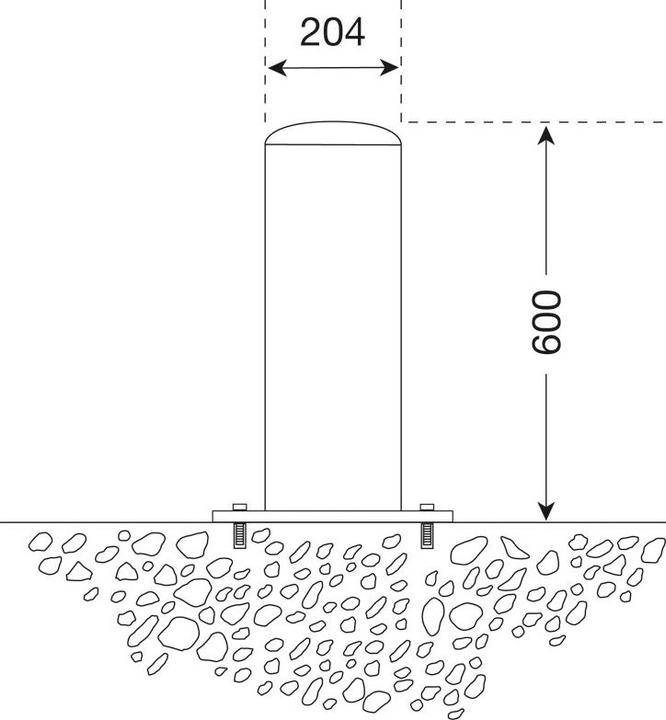 Actual product image Moravia Stainless steel bollard BERLIN XL, Ø 204 mm made of stainless steel with domed cap