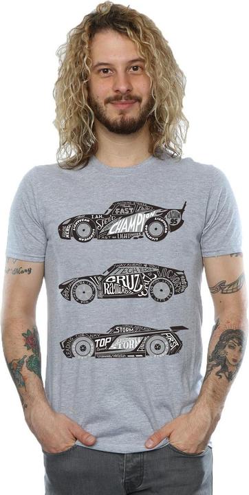 Actual product image Disney Mens Cars Text Racers T-Shirt (L)