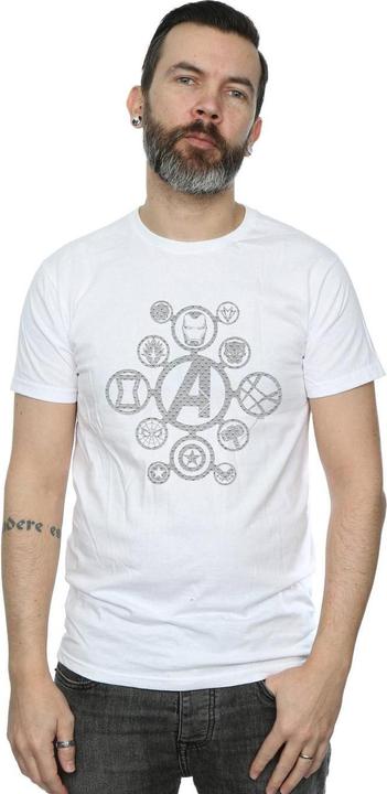 Immagine prodotto Uomo Avengers Infinity War - T-shirt con icone metalliche in rilievo (S)