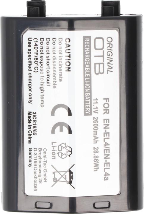 Immagine prodotto AccuCell Akku Nikon EN-EL4 Akku, F6, D2H, D2X, D3, D3X