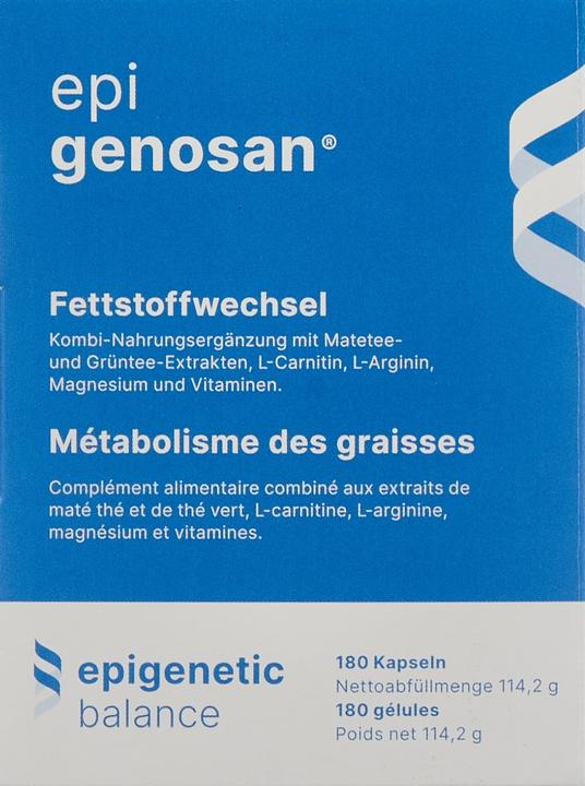 Valori nutrizionali e ingredienti Epigenosan LCarnitina Mate (180 Pezzo/i, Pillole, 114.20 g)