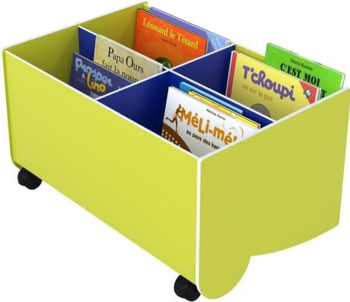 Produktbild Paperflow Schulbuchkasten Kunststoff klein gelbgrün/blau