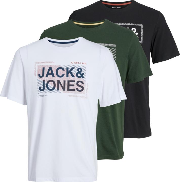 Jack & Jones 3er-pack Gedruckt Rundhals T-shirt T-shirt (M)