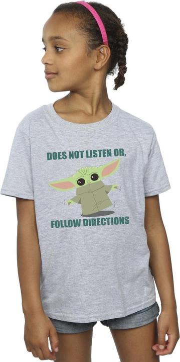 Actual product image Star Wars Girls The Mandalorian Grogu Does Not Listen Cotton T-Shirt (128)