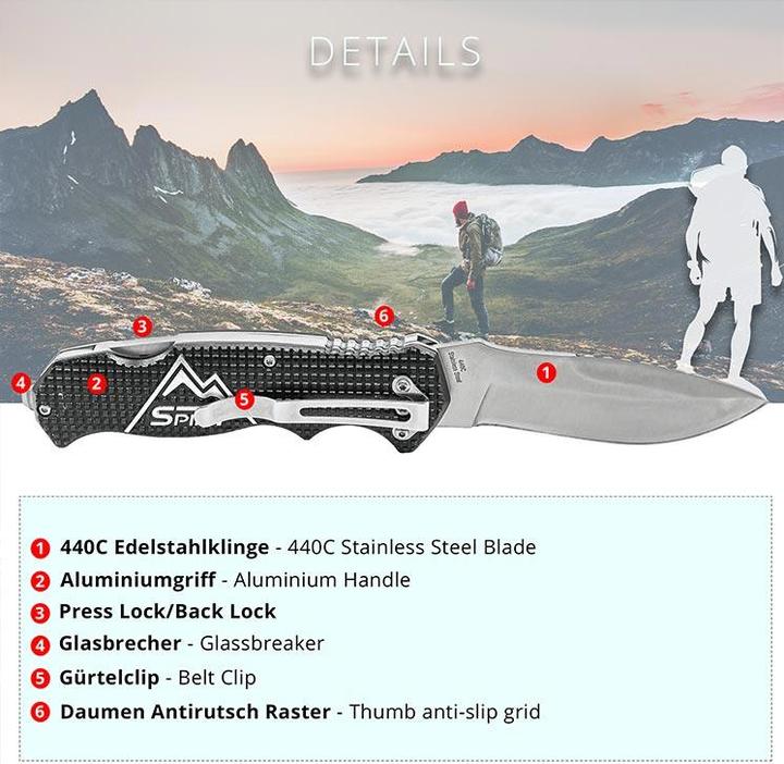 Immagine prodotto Outdoor Spirit Coltello pieghevole (8.60 cm)