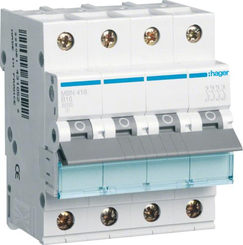 Produktbild Hager HAG MBN416 B16 Einbauautomat 4p