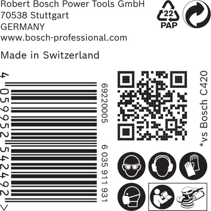 Actual product image Bosch Professional Zubehör Expert C470 Sandpaper with 8 holes for random orbital sander, 125 mm, G 100, 50 pcs. (100)