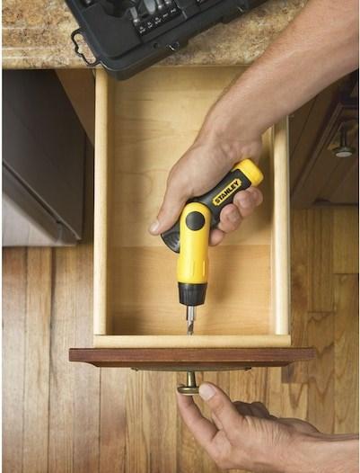 Actual product image Stanley Pistol ratchet screwdriver set (25-piece ratchet box, swivelling joint handle (Pin-torx, Sorceress, Pozidriv cross recess (PZ))