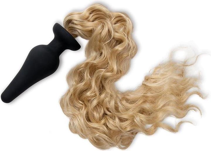 Actual product image Xgen Products Furry Tales - 4 Inch Silicone Pony Tail Butt Plug (Blonde)