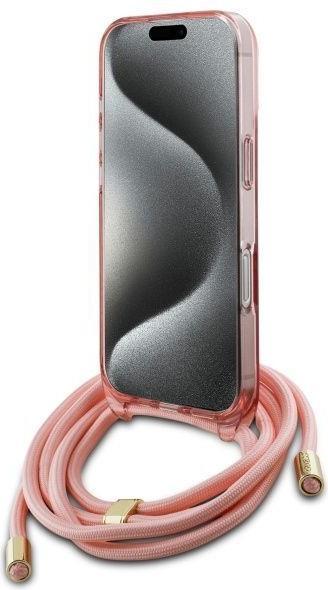 Image du produit Guess GUHMP16LHCTSGNSP iPhone 16 Pro 6.3" różowy/pink hardcase Crossbody Cord Script MagSafe (Apple iPhone 16 Pro)